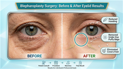Blepharoplasty Surgery: Before & After Eyelid Transformation Results by Dr. Shweta Jangid